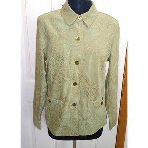 Susan Graver Button Up Shirt Jacket Light …